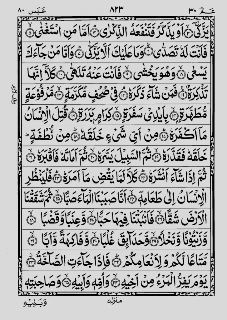 Para 30 Surah 80 Ayat 2 to 35